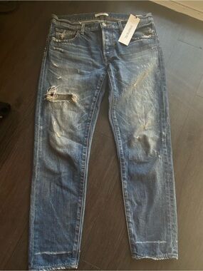Moussy Denim Distressed Tapered Boyfriend Jean Women’s size 29 Grunge Premium